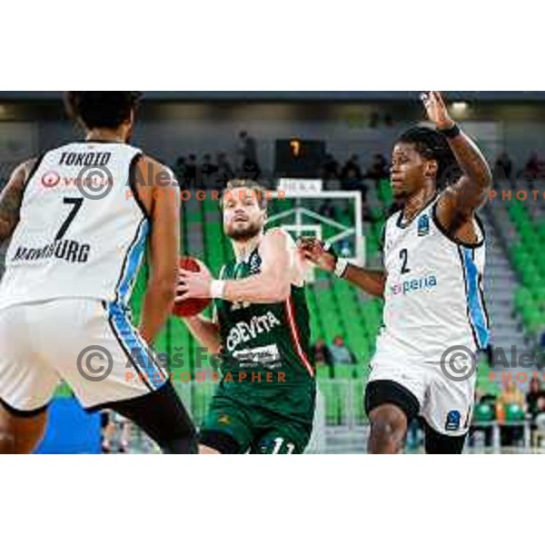 in action during BKT EuroCup 2025-2026 basketball match between Cedevita Olimpija (SLO) and Veolia Towers Hamburg (GER) in SRC Stozice, Ljubljana, Slovenia on November 19, 2025