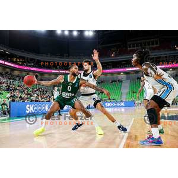 DJ Stewart in action during BKT EuroCup 2025-2026 basketball match between Cedevita Olimpija (SLO) and Veolia Towers Hamburg (GER) in SRC Stozice, Ljubljana, Slovenia on November 19, 2025