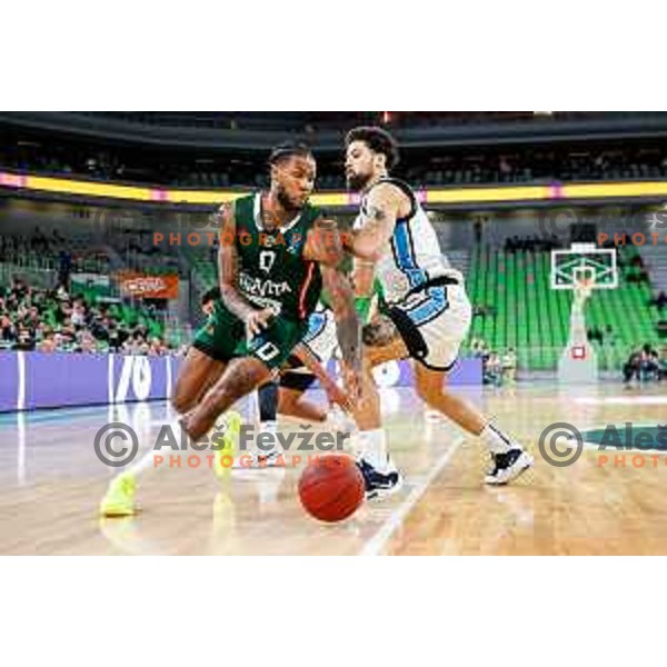 DJ Stewart in action during BKT EuroCup 2025-2026 basketball match between Cedevita Olimpija (SLO) and Veolia Towers Hamburg (GER) in SRC Stozice, Ljubljana, Slovenia on November 19, 2025