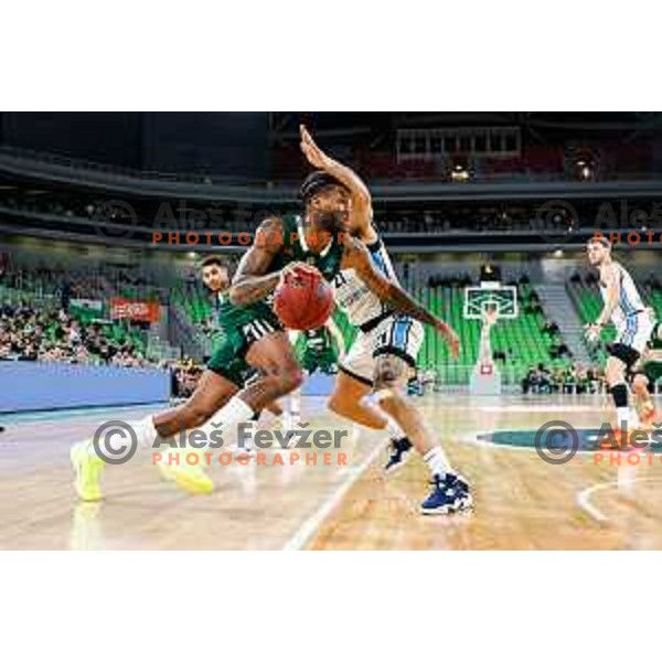 DJ Stewart in action during BKT EuroCup 2025-2026 basketball match between Cedevita Olimpija (SLO) and Veolia Towers Hamburg (GER) in SRC Stozice, Ljubljana, Slovenia on November 19, 2025