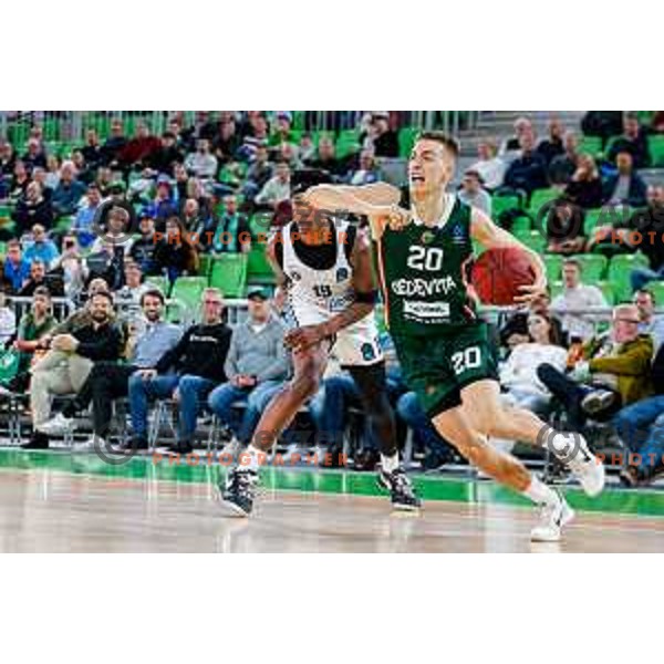 in action during BKT EuroCup 2025-2026 basketball match between Cedevita Olimpija (SLO) and Veolia Towers Hamburg (GER) in SRC Stozice, Ljubljana, Slovenia on November 19, 2025