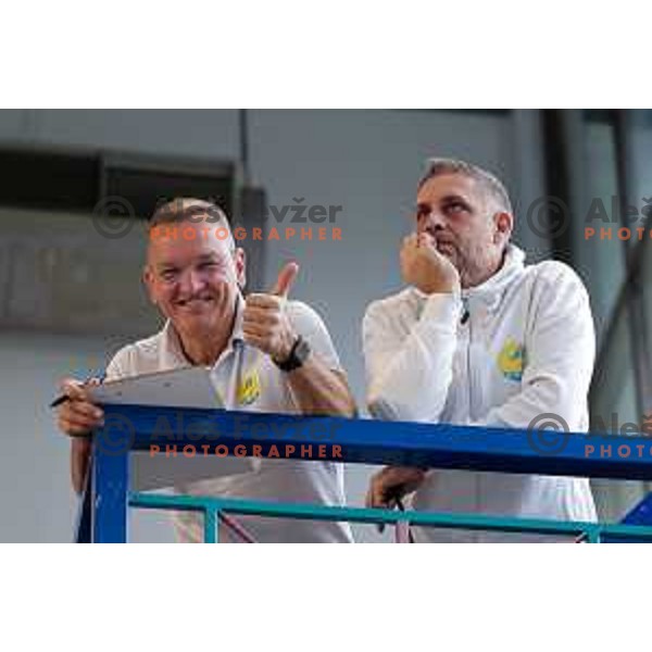 Coach Jure Bucar at Spela & Vesna Memorial International swimming meeting in Kranj, Slovenia on November 22, 2025