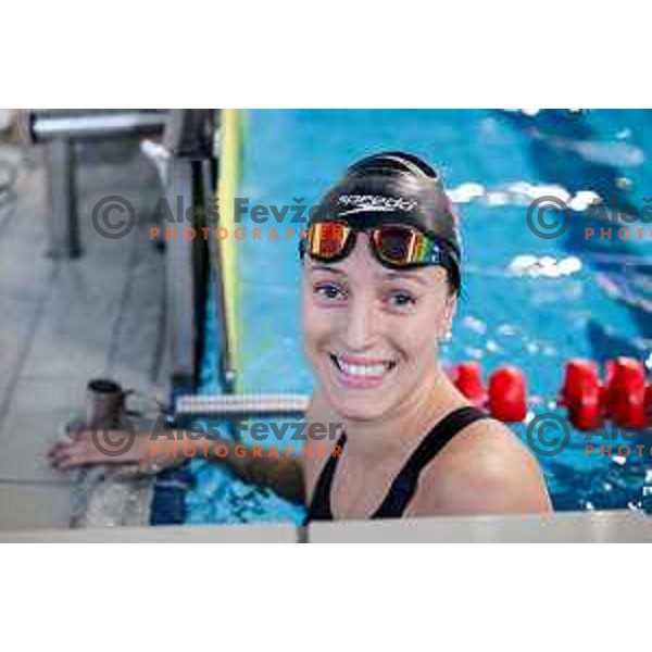 Tara Vovk (SLO) comeptes at Spela & Vesna Memorial International swimming meeting in Kranj, Slovenia on November 22, 2025