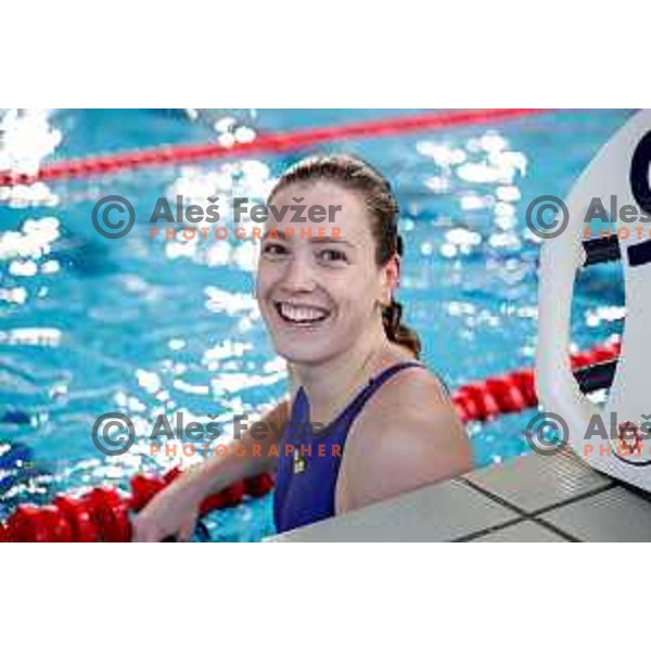 Florine Gaspard (BEL) comeptes at Spela & Vesna Memorial International swimming meeting in Kranj, Slovenia on November 22, 2025