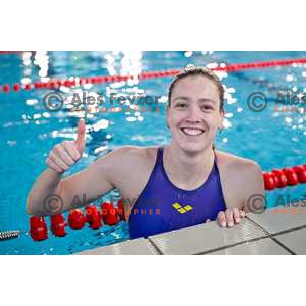 Florine Gaspard (BEL) comeptes at Spela & Vesna Memorial International swimming meeting in Kranj, Slovenia on November 22, 2025