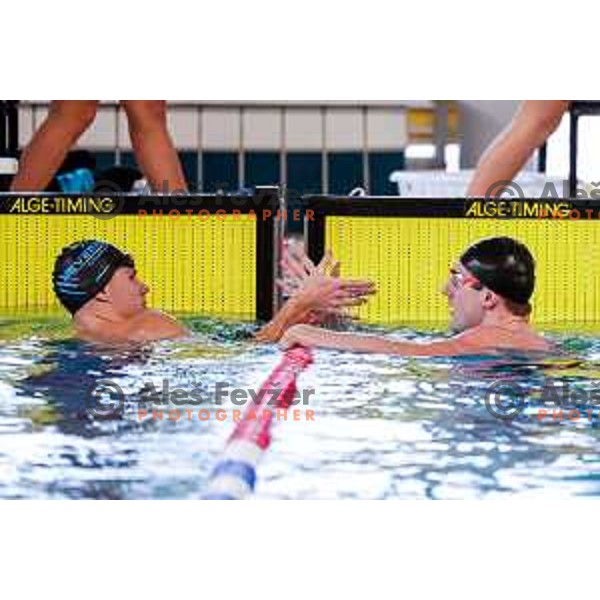 Casper Corbeau (BEL) comeptes at Spela & Vesna Memorial International swimming meeting in Kranj, Slovenia on November 22, 2025
