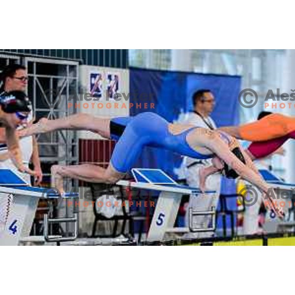 Janja Segel (SLO) comeptes at Spela & Vesna Memorial International swimming meeting in Kranj, Slovenia on November 22, 2025