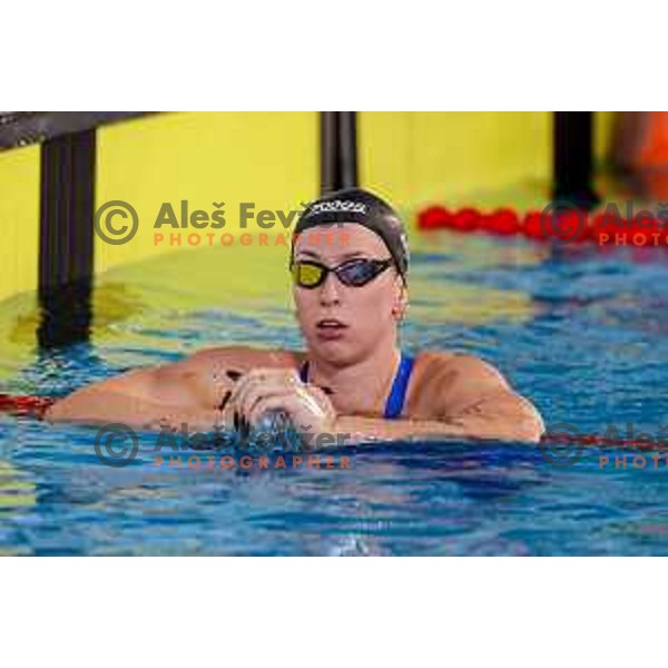Janja Segel (SLO) comeptes at Spela & Vesna Memorial International swimming meeting in Kranj, Slovenia on November 22, 2025