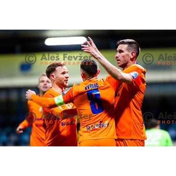 Damjan Vuklisevic of Celje celebrates goal during Prva liga Telemach 2025/2026 football match between Domzale and Celje in Domzale, Slovenia on November 22, 2025. Photo: Filip Barbalic