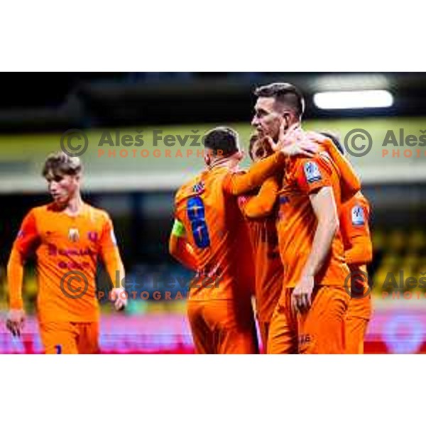 Damjan Vuklisevic of Celje celebrates goal during Prva liga Telemach 2025/2026 football match between Domzale and Celje in Domzale, Slovenia on November 22, 2025. Photo: Filip Barbalic
