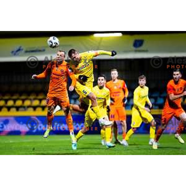 Matej Poplatnik of Celje and Rene Rantusa Lampreht of Domzale in action during Prva liga Telemach 2025/2026 football match between Domzale and Celje in Domzale, Slovenia on November 22, 2025. Photo: Filip Barbalic