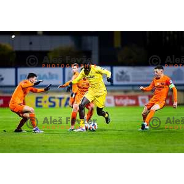 Fallou Faye of Domzale in action during Prva liga Telemach 2025/2026 football match between Domzale and Celje in Domzale, Slovenia on November 22, 2025. Photo: Filip Barbalic