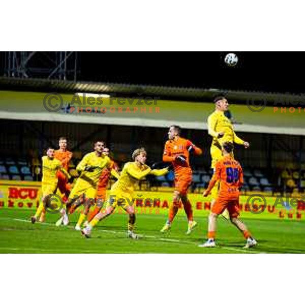 Nino Milic of Domzale and Matej Poplatnik of Celje in action during Prva liga Telemach 2025/2026 football match between Domzale and Celje in Domzale, Slovenia on November 22, 2025. Photo: Filip Barbalic