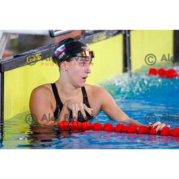 Tara Vovk (SLO) comeptes at Spela & Vesna Memorial International swimming meeting in Kranj, Slovenia on November 22, 2025