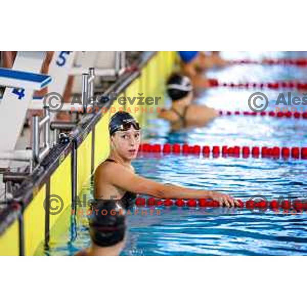 Tara Vovk (SLO) comeptes at Spela & Vesna Memorial International swimming meeting in Kranj, Slovenia on November 22, 2025