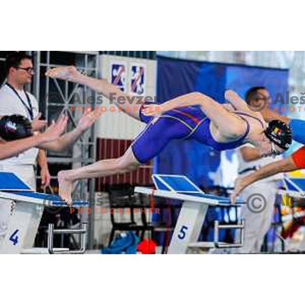 Florine Gaspard (BEL) comeptes at Spela & Vesna Memorial International swimming meeting in Kranj, Slovenia on November 22, 2025