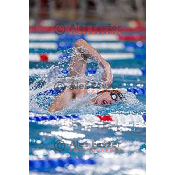 Saso Boskan (SLO) comeptes at Spela & Vesna Memorial International swimming meeting in Kranj, Slovenia on November 22, 2025