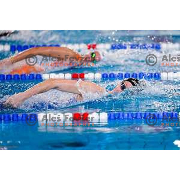 Janja Segel (SLO) comeptes at Spela & Vesna Memorial International swimming meeting in Kranj, Slovenia on November 22, 2025