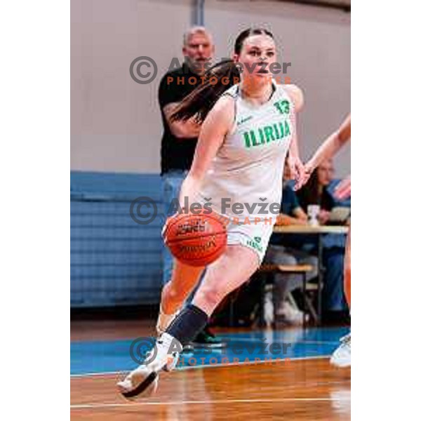 in action during 1.SKL Women’s League 2025/2026 basketball match between Ilirija and Jezica in Ljubljana, Slovenia on November 22, 2025