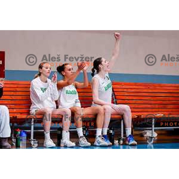 in action during 1.SKL Women’s League 2025/2026 basketball match between Ilirija and Jezica in Ljubljana, Slovenia on November 22, 2025