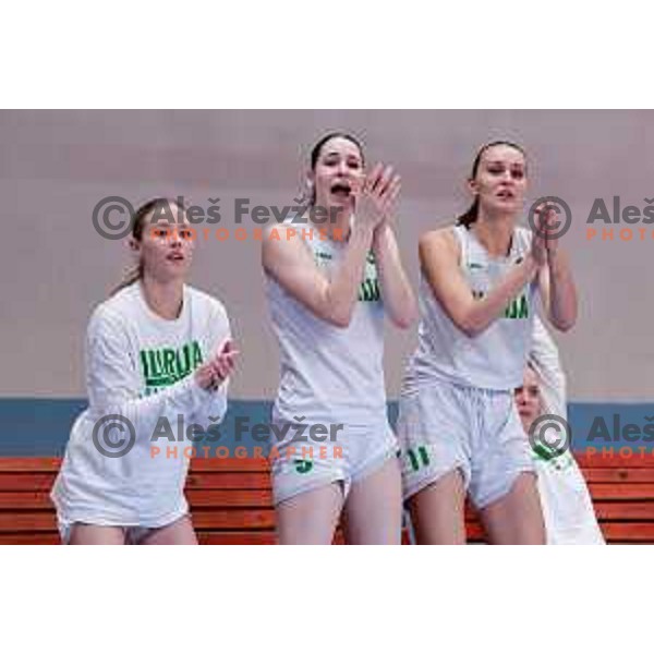 in action during 1.SKL Women’s League 2025/2026 basketball match between Ilirija and Jezica in Ljubljana, Slovenia on November 22, 2025