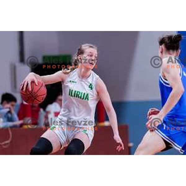 in action during 1.SKL Women’s League 2025/2026 basketball match between Ilirija and Jezica in Ljubljana, Slovenia on November 22, 2025