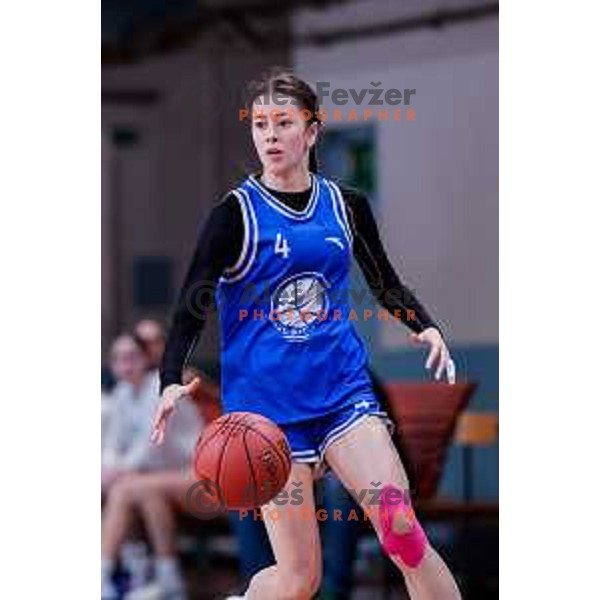 in action during 1.SKL Women’s League 2025/2026 basketball match between Ilirija and Jezica in Ljubljana, Slovenia on November 22, 2025