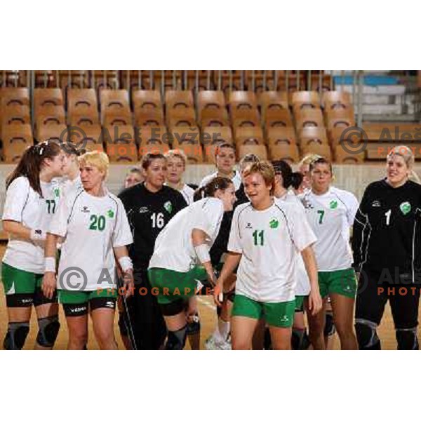 Handball match RK Olimpija(Slovenia) - Fram (Iceland) in Women\'s Challenge Cup, played in Ljubljana 9.11.2008. RK Olimpija won 36:27 and advanced to next round 