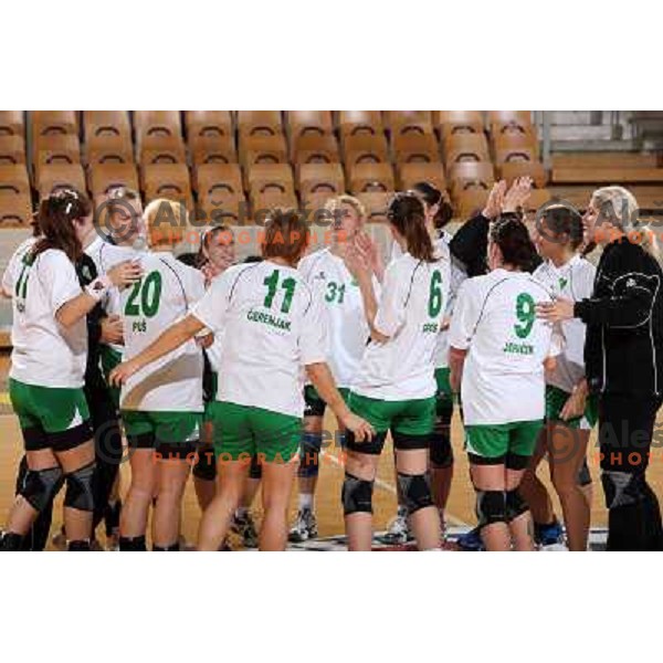 Handball match RK Olimpija(Slovenia) - Fram (Iceland) in Women\'s Challenge Cup, played in Ljubljana 9.11.2008. RK Olimpija won 36:27 and advanced to next round 