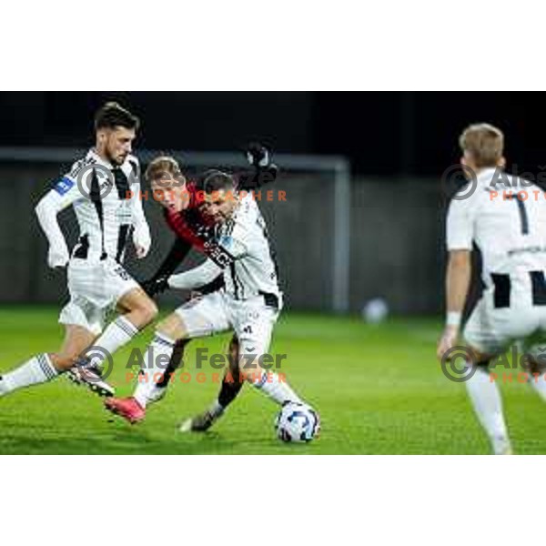 in action during Prva liga Telemach 2025/2026 football match between Primorje and Mura in Ajdovscina, Slovenia on November 23 , 2025