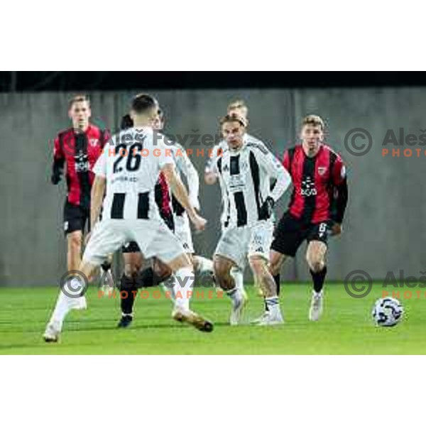 in action during Prva liga Telemach 2025/2026 football match between Primorje and Mura in Ajdovscina, Slovenia on November 23 , 2025