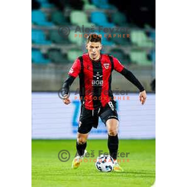 in action during Prva liga Telemach 2025/2026 football match between Primorje and Mura in Ajdovscina, Slovenia on November 23 , 2025