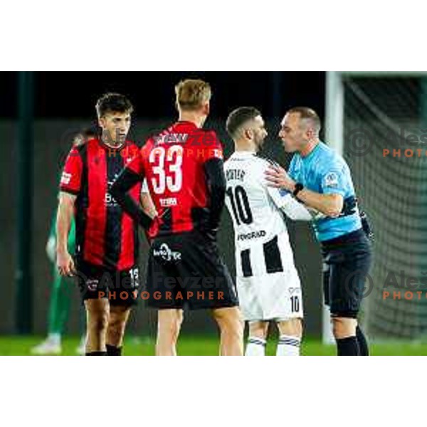 in action during Prva liga Telemach 2025/2026 football match between Primorje and Mura in Ajdovscina, Slovenia on November 23 , 2025