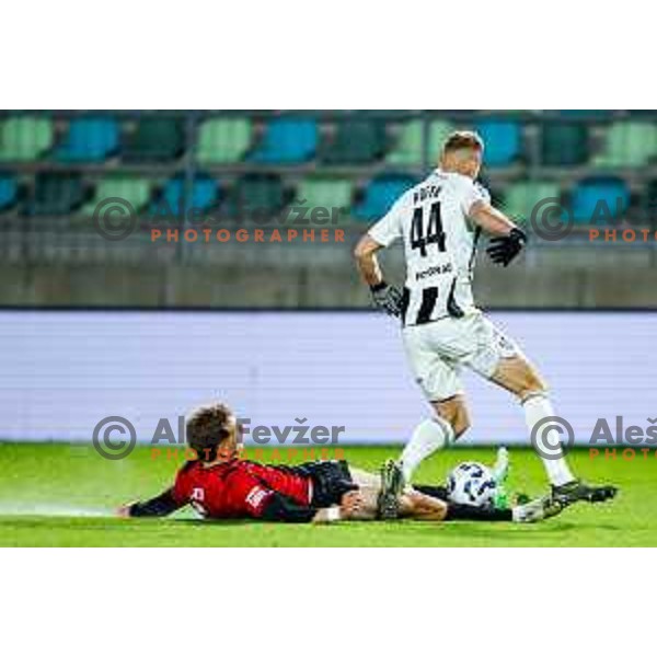 in action during Prva liga Telemach 2025/2026 football match between Primorje and Mura in Ajdovscina, Slovenia on November 23 , 2025