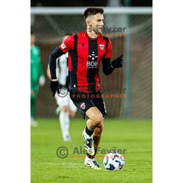 in action during Prva liga Telemach 2025/2026 football match between Primorje and Mura in Ajdovscina, Slovenia on November 23 , 2025