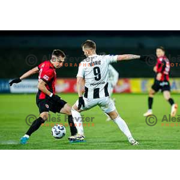 in action during Prva liga Telemach 2025/2026 football match between Primorje and Mura in Ajdovscina, Slovenia on November 23 , 2025