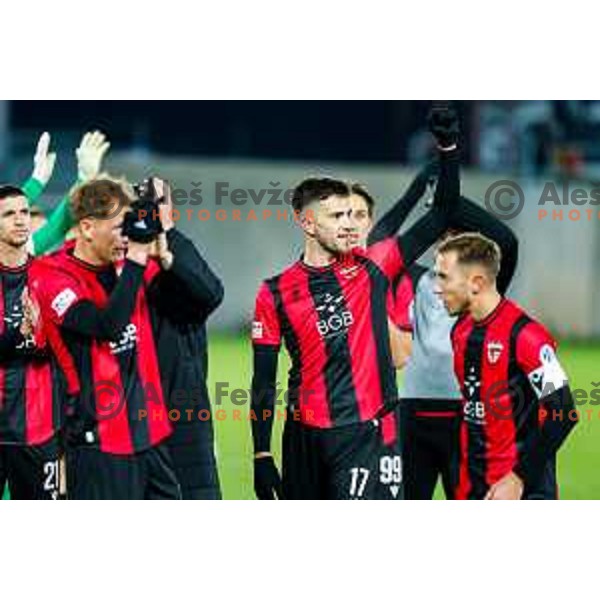 in action during Prva liga Telemach 2025/2026 football match between Primorje and Mura in Ajdovscina, Slovenia on November 23 , 2025