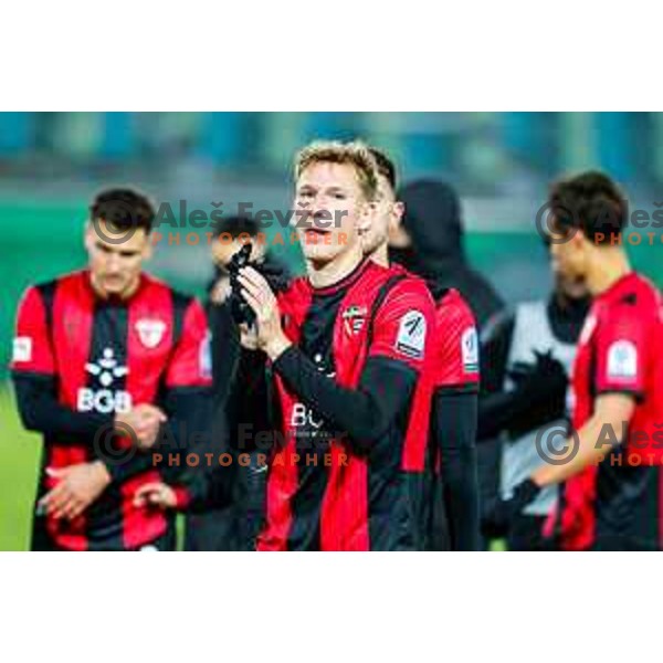 in action during Prva liga Telemach 2025/2026 football match between Primorje and Mura in Ajdovscina, Slovenia on November 23 , 2025
