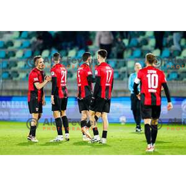 in action during Prva liga Telemach 2025/2026 football match between Primorje and Mura in Ajdovscina, Slovenia on November 23 , 2025