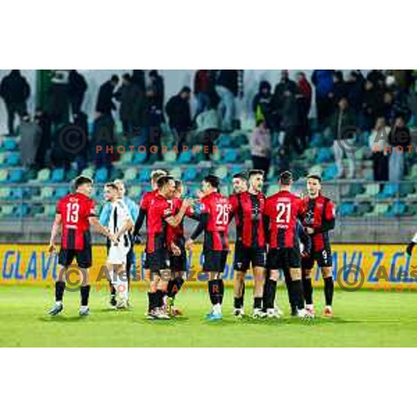 in action during Prva liga Telemach 2025/2026 football match between Primorje and Mura in Ajdovscina, Slovenia on November 23 , 2025