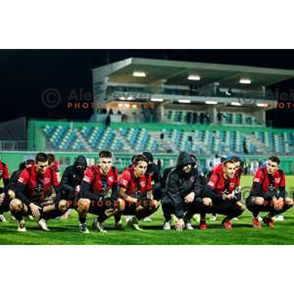 in action during Prva liga Telemach 2025/2026 football match between Primorje and Mura in Ajdovscina, Slovenia on November 23 , 2025