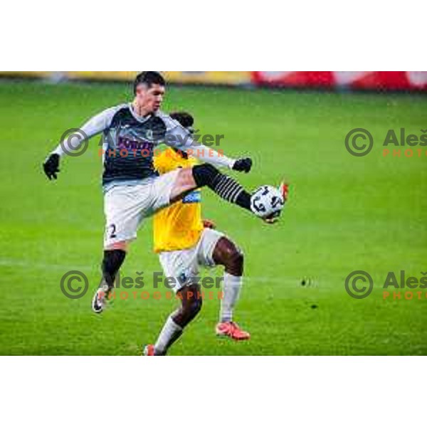 Dejan Vokic in action during Prva liga Telemach 2025/2026 football match between Bravo Big Bang and Kalcer Radomlje in Ljubljana, Slovenia on November 24, 2025