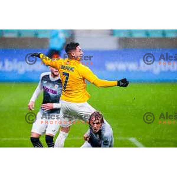 Aldin Jakupovic in action during Prva liga Telemach 2025/2026 football match between Bravo Big Bang and Kalcer Radomlje in Ljubljana, Slovenia on November 24, 2025