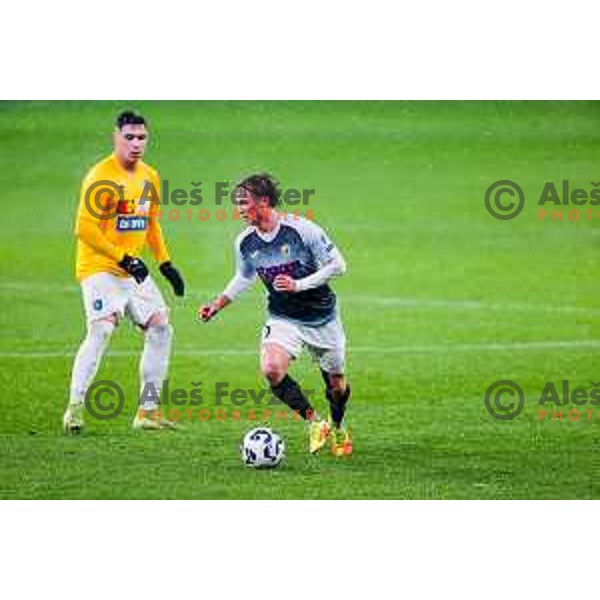 Andrej Pogacar in action during Prva liga Telemach 2025/2026 football match between Bravo Big Bang and Kalcer Radomlje in Ljubljana, Slovenia on November 24, 2025