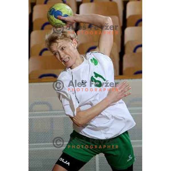 Olga Ceckova at handball match RK Olimpija(Slovenia) - Fram (Iceland) in Women\'s Challenge Cup, played in Ljubljana 9.11.2008. RK Olimpija won 36:27 and advanced to next round 
