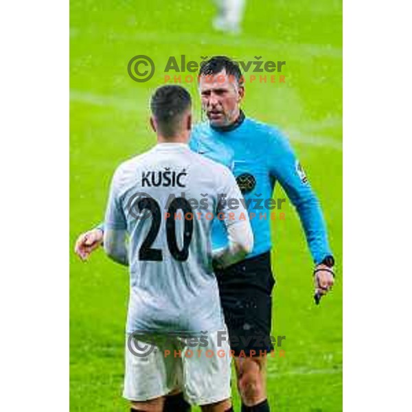 Referee Dejan Balazic during Prva liga Telemach 2025/2026 football match between Bravo Big Bang and Kalcer Radomlje in Ljubljana, Slovenia on November 24, 2025