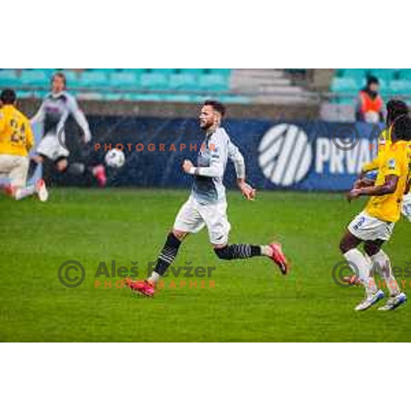 Nino Kukovec of Kalcer Radomlje in action during Prva liga Telemach 2025/2026 football match between Bravo Big Bang and Kalcer Radomlje in Ljubljana, Slovenia on November 24, 2025