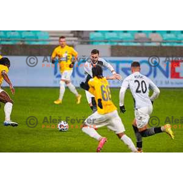 Nino Kukovec of Kalcer Radomlje in action during Prva liga Telemach 2025/2026 football match between Bravo Big Bang and Kalcer Radomlje in Ljubljana, Slovenia on November 24, 2025
