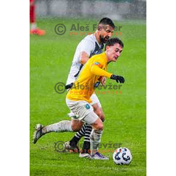 Martin Pecar in action during Prva liga Telemach 2025/2026 football match between Bravo Big Bang and Kalcer Radomlje in Ljubljana, Slovenia on November 24, 2025