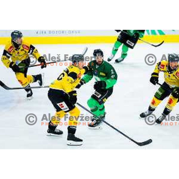 Nik Simsic of SZ Olimpija in action during IceHL 2025/2026 ice hockey match between SZ Olimpija and HC Falkensteiner Pustertal in Tivoli Hall, Ljubljana, Slovenia on November 26, 2025. Photo: Filip Barbalic